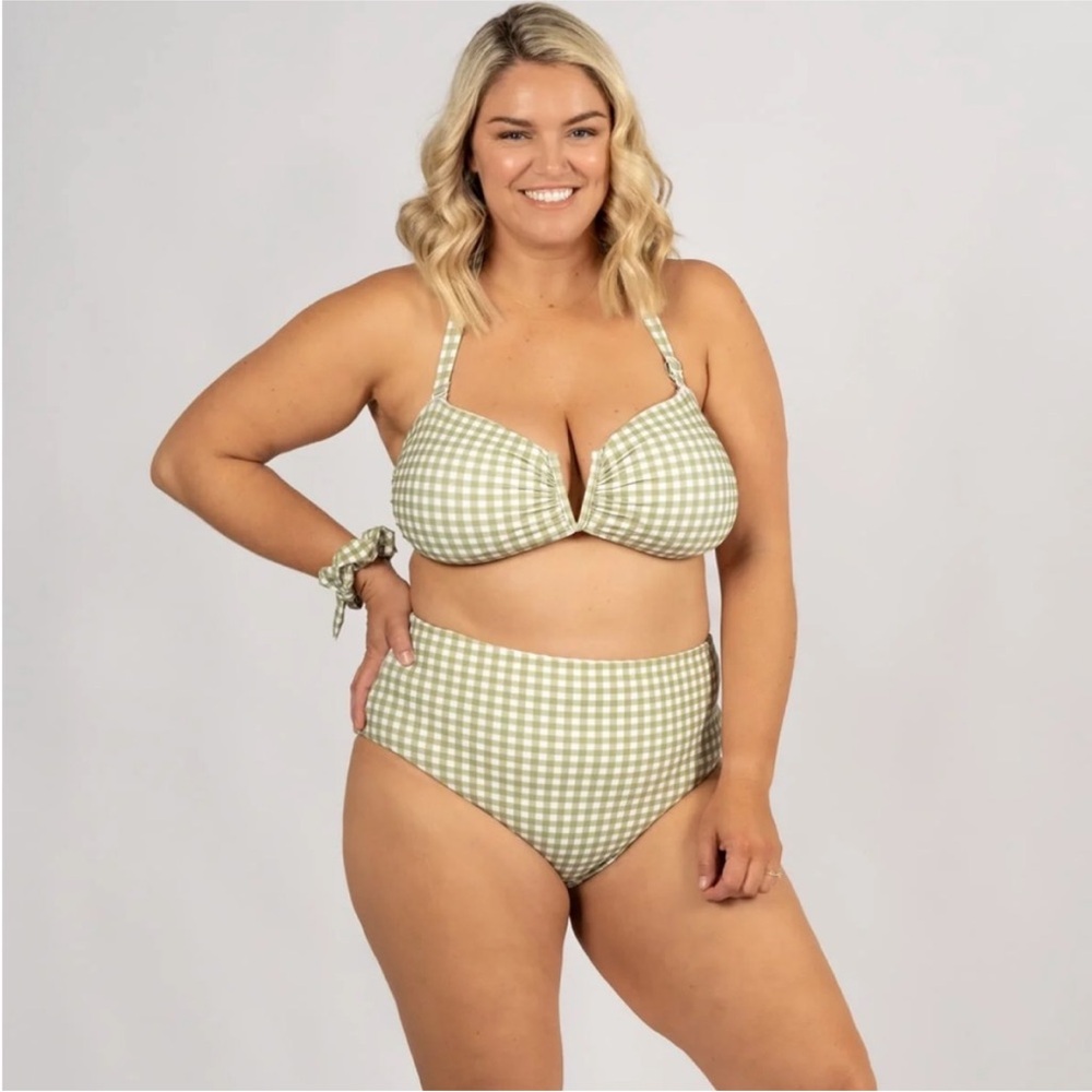 NWT Infamous Swim Gingham Checkered Bikini Set